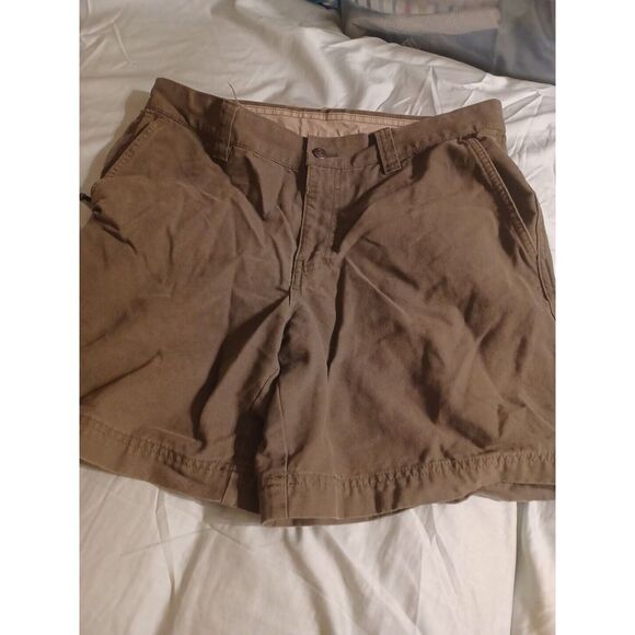 Columbia Shorts Men 34 Olive Carpenter Cargo Pocket Canvas Workwear 8" inseam .. - Picture 1 of 8